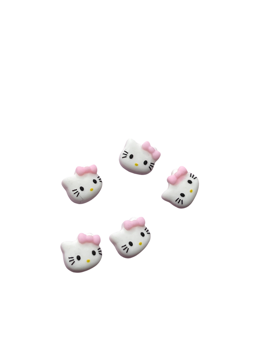 NAIL CHARM RESIN Hello Kitty with Red, Blue, Pink Bows 6/Case - TDI, Inc