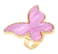 Purple Butterfly Shaped Gel Palette Ring