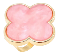 Pink Cleef Clover Shaped Gel Palette Ring