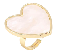 White Heart Shaped Gel Palette Ring