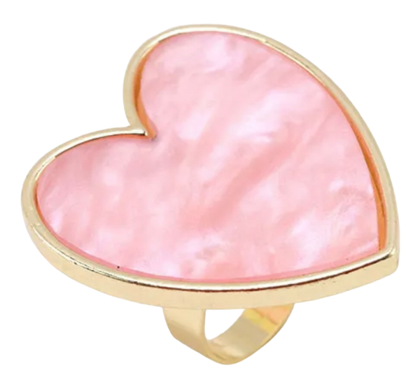 Pink Heart Shaped Gel Palette Ring