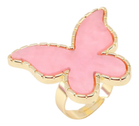 Pink Butterfly Shaped Gel Palette Ring