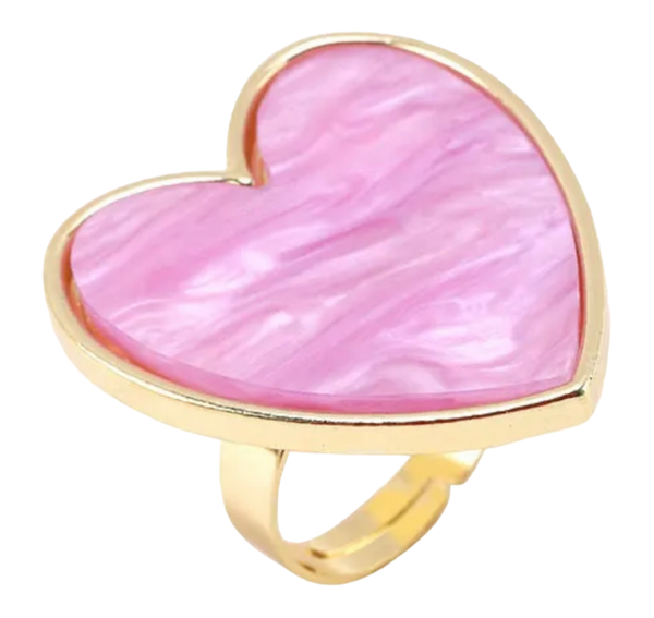 Purple Heart Shaped Gel Palette Ring